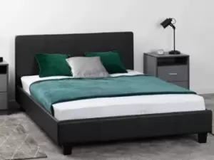 Image of Seconique Prado 4ft Small Double Black Faux Leather Bed Frame