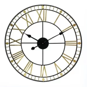 Image of Hometime Metal Wall Clock Cut Out Roman Numerals 60cm