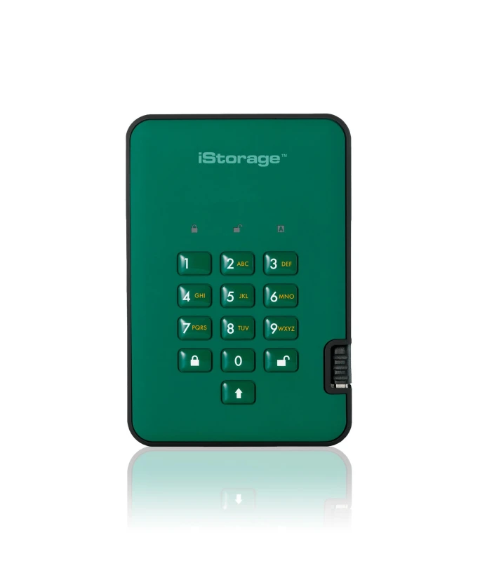Image of iStorage iStorage diskAshur² HDD 5TB Green Secure Portable Hard Drive |AES-XTS 256-bit Hardware Encryption PIN protected OS & Platform Independe