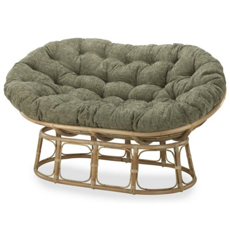 Image of Desser Papasan Sofa Indoor In Natural With Sage Green Cushion Adjustable Frame
