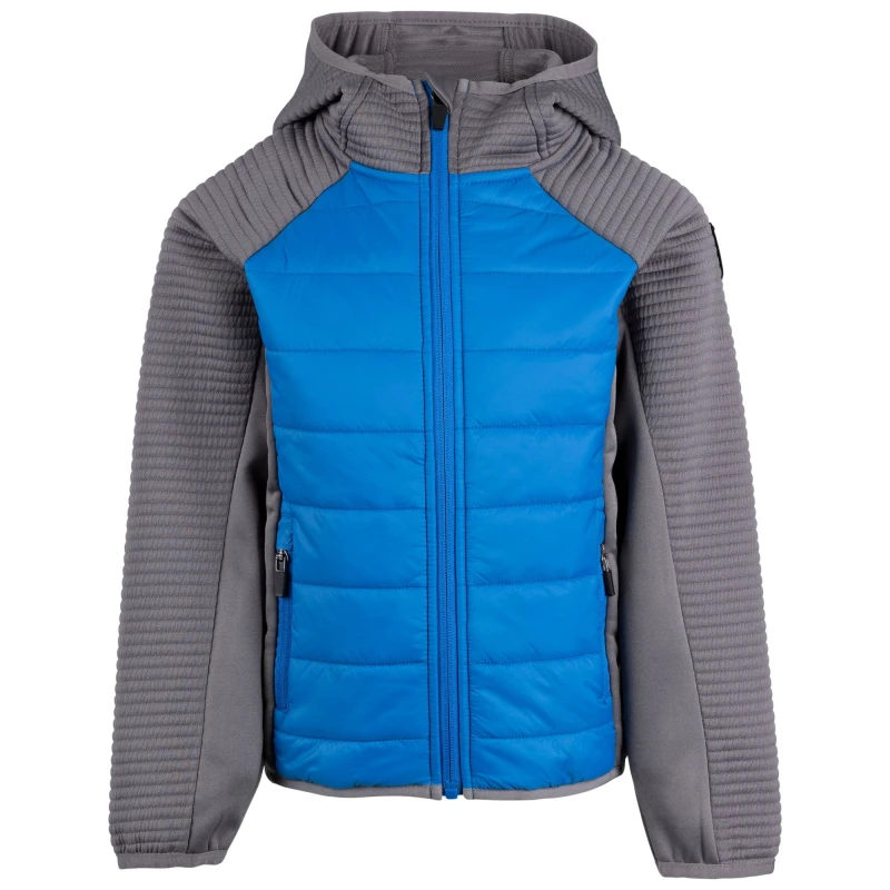 Image of Trespass Roadie Hybrid Jacket in Mid Blue Size: 3-4 Years Mid Blue Unisex 3-4 Years
