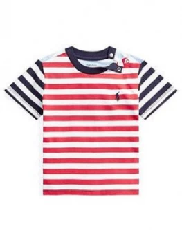 Image of Ralph Lauren Baby Boys Short Sleeve Stripe T-Shirt - Red