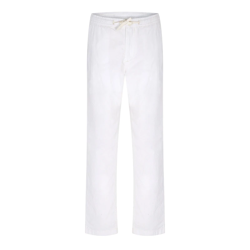 Image of Timberland Mens Cotton Jogger Cotton Linen Straight Leg Trousers White Yd male 30