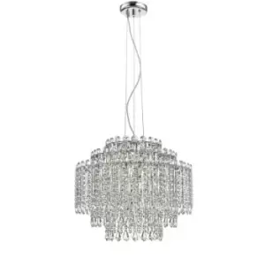 Image of Impex Alita Crystal 8 Light Ceiling Chrome
