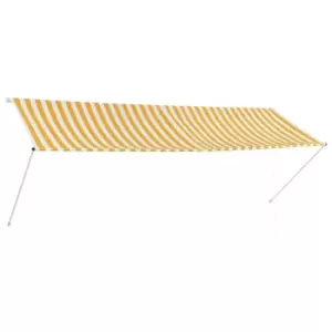 Image of Vidaxl Retractable Awning 350X150cm Yellow And White