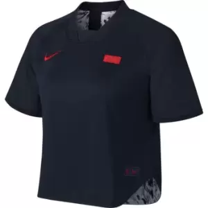 Image of Nike FFF V Neck Short Sleeve T Shirt Womens - Blue