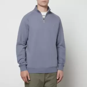 Image of Farah Mens Jim Quarter-Zip Sweatshirt - Battleship Blue - L