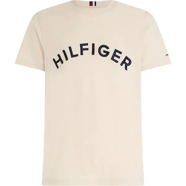 Image of Tommy Hilfiger Arched Logo T-Shirt - Beige S