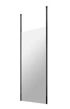 Image of Hudson Reed 700mm Wetroom Screen With Ceiling Posts - Matt Black