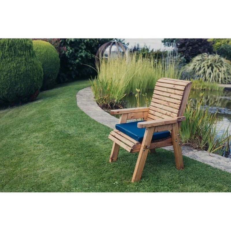 Image of Churnet Valley Garden Furniture Ltd Valley Chair - Timber - Min. Assembly Required - Set of Cushions Inc in Brown Brown Unisex