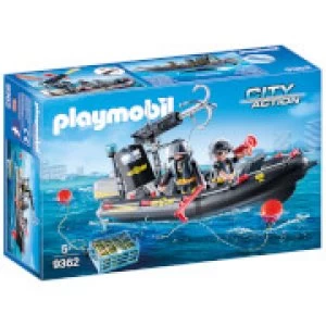 Image of Playmobil City Action SWAT Boat with Hook Cannon (9362)