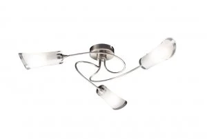 Image of Wickes Lian Brushed Chrome Semi Flush Ceiling Light - E14