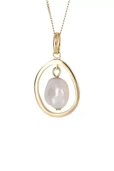 Image of Floating Freshwater Pearl Pendant with Yellow Gold Plating