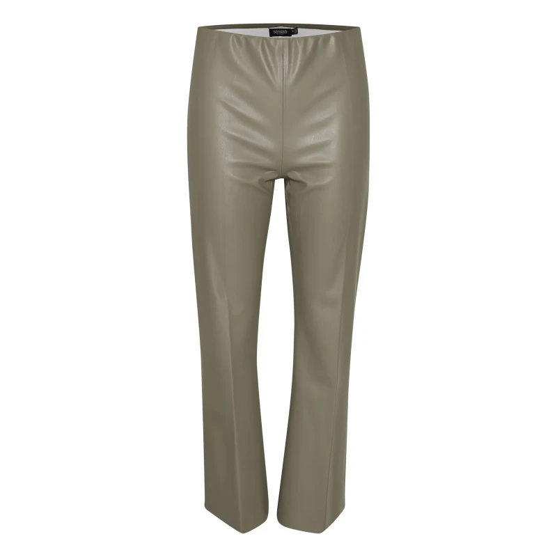Image of Soaked in Luxury Womens Trousers Soaked in Luxury Kaylee PU Kickflare Gris Female L