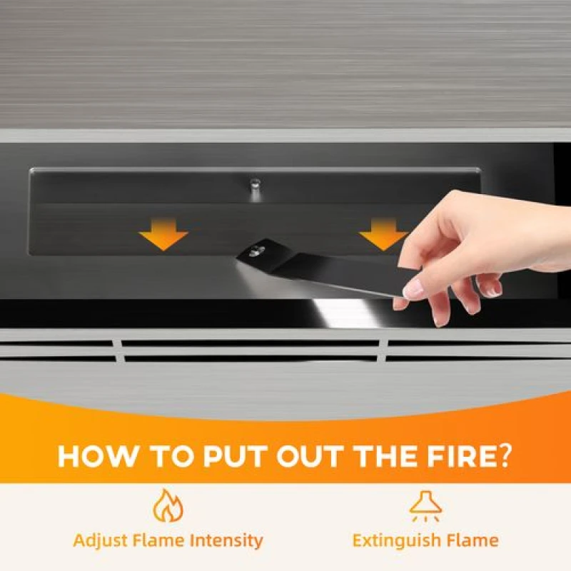 Image of HOMCOM HOMCOM Stainless Steel Bioethanol Fire, Indoor Ethanol Fireplace Insert in Silver Silver One Size Unisex 5063603923102