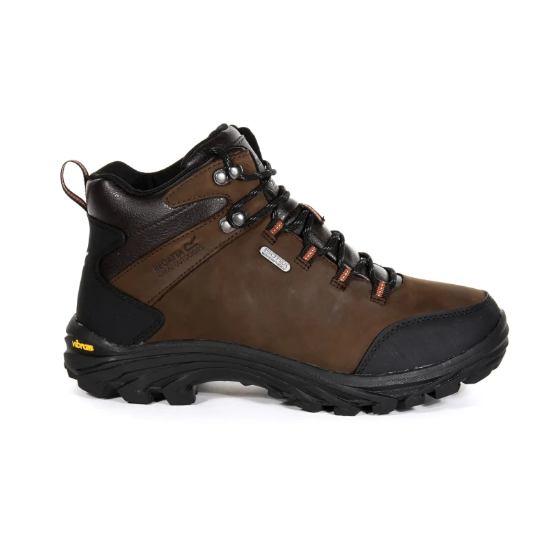 Image of Regatta Mens Burrell Leather Isotex Waterproof Leather Walking Boots UK Size 9.5 (EU 44) Peat RMF581-6V3-9.5