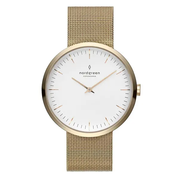 Image of Nordgreen Ladies Infinity Mesh Gold 32mm Watch IN32GOMEGOXX