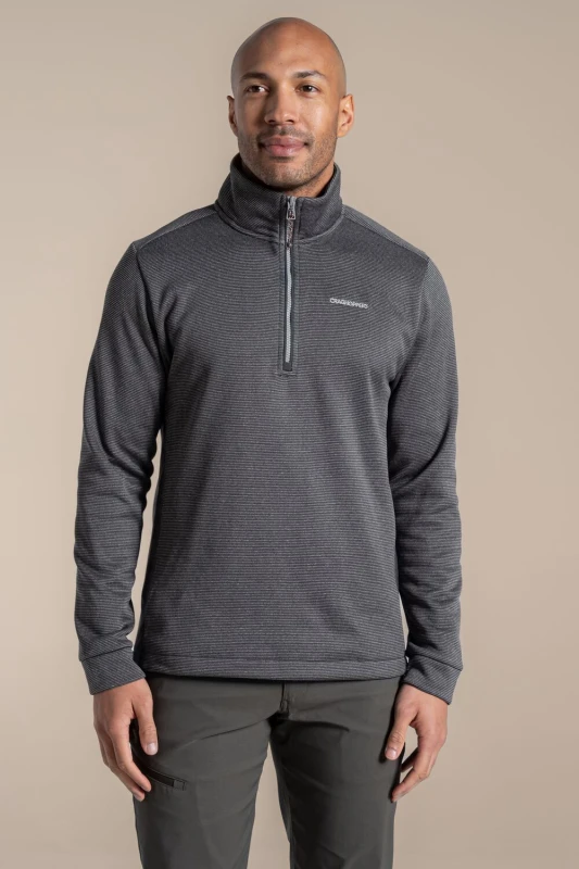 Image of Craghoppers Craghoppers Men Blake Half-Zip Insulating Active Fleece in Light Grey Size: Small Light Grey S Male 5063260131025