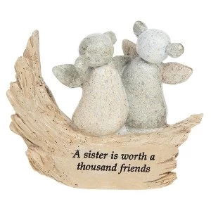 Image of Pebble Art Angel Sister Ornament