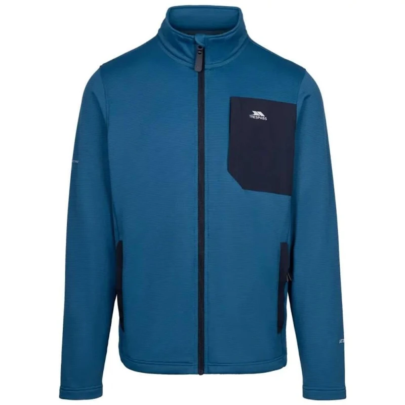 Image of Trespass Trespass Men Arranfore AT200 Fleece Jacket in Blue Size: Small Blue S Male 5063693904609