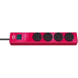 Image of Brennenstuhl Multi Socket Hugo 4 Socket, Red