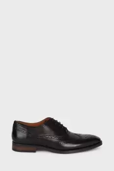 Image of Leather Smart Black Oxford Brogue Shoes