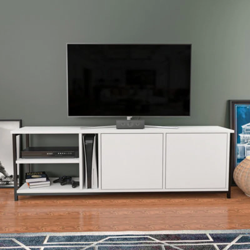 Image of Decorotika Primrose TV Stand TV Unit For Tv's Up To 72" Black And White
