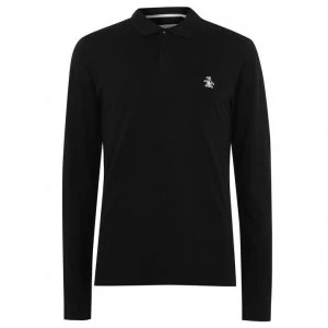 Image of Original Penguin Original Long Sleeve Polo Shirt - Black 010