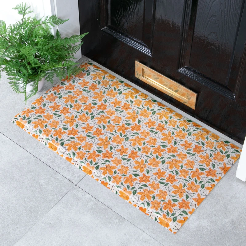 Image of Native Natural Lily Pattern Doormat (70 X 40Cm)