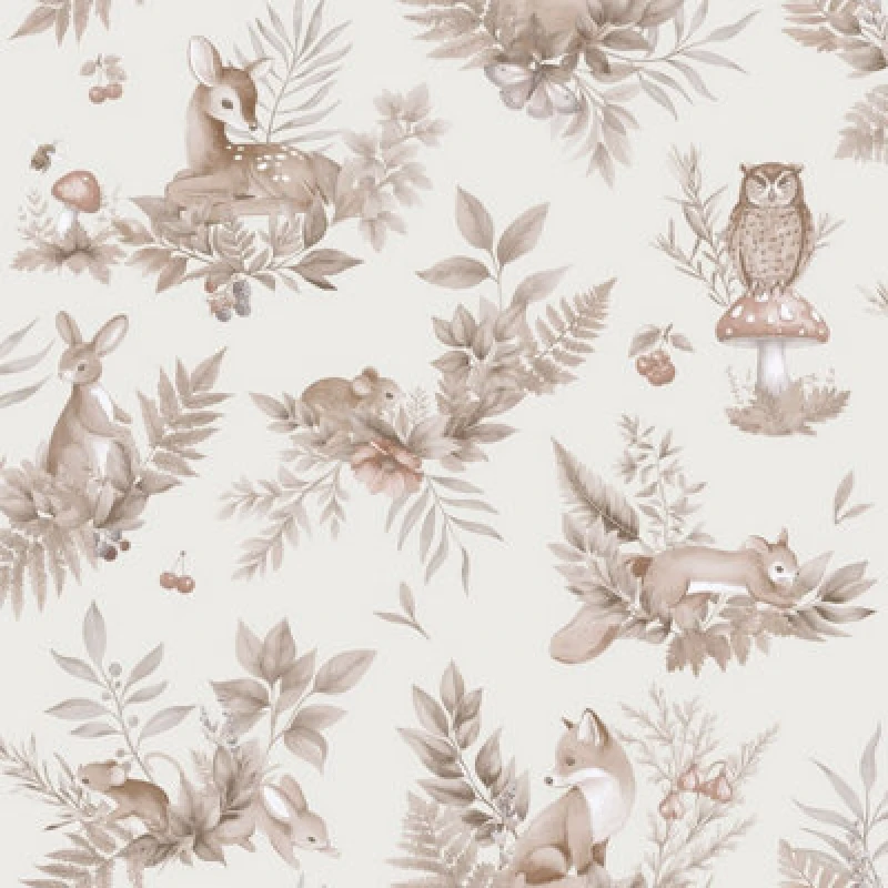 Image of Holden Decor Forest Friends Neutral Children's Wallpaper, Cream 14122