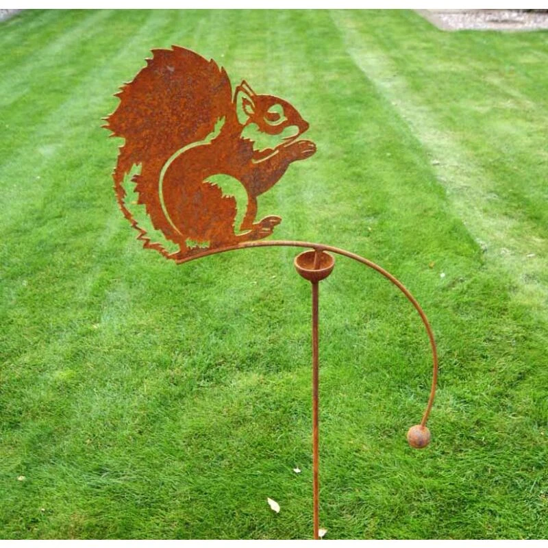 Image of Squirrel Wind Rocker Single Bare Metal/Ready to Rust - Steel - L66 x W54 x H148.5cm PoppyforgeSQUIRRELWINDROCGR64