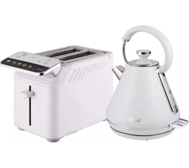 Image of TOWER Mirage 2-Slice Toaster and Traditional Kettle Bundle - White 5056784522295
