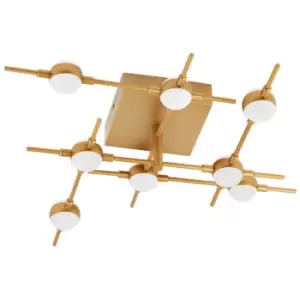 Image of Merano Alaska 8 Light Integrated LED Semi Flush Light Gold Metal LED 8x2.4W 1344Lm 3000K