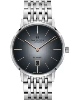 Image of Hamilton American Classic INTRA-MATIC AUTO Grey Dial Steel Mens Watch H38755181 H38755181