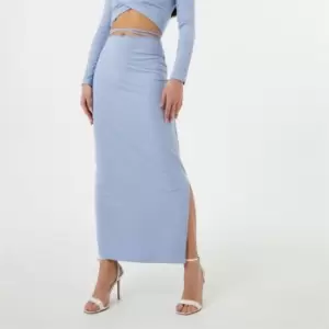 Image of Jack Wills Ribbed Tie Waist Maxi Skirt - Grey