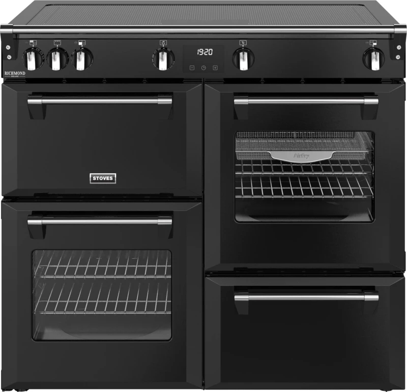 Image of Stoves Richmond Deluxe 100Ei ZLS 100cm Electric Range Cooker with Induction Hob - Black - A/A/A Rated