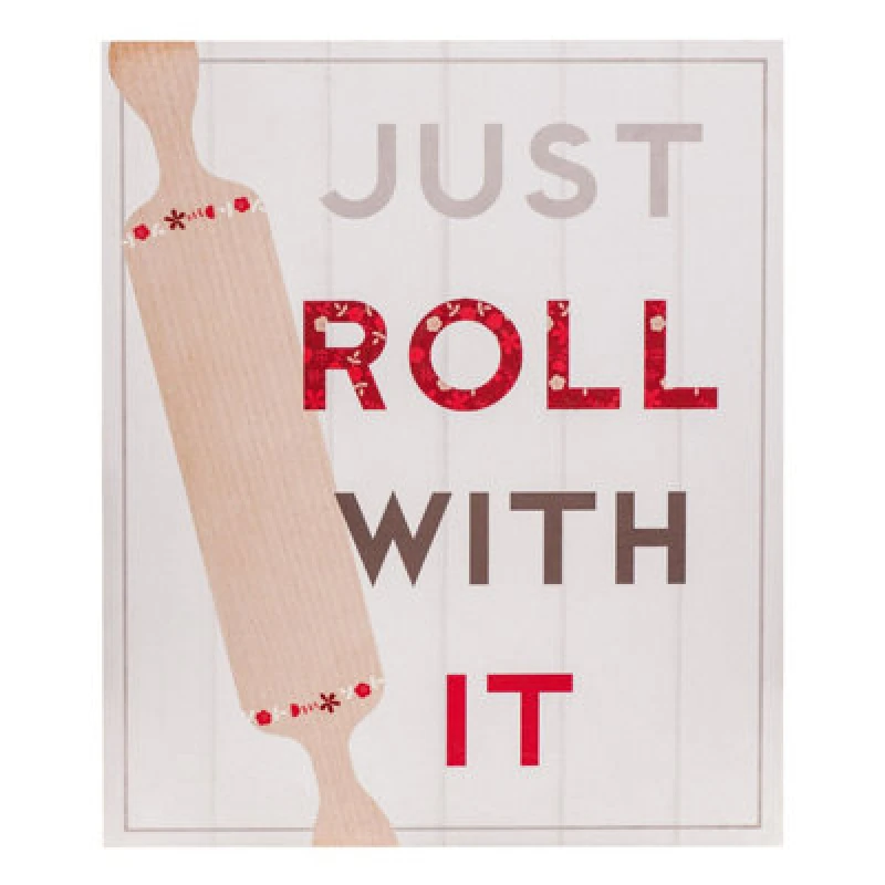 Image of Premier Housewares Just Roll With It Wall Plaque Home Wall Decor White