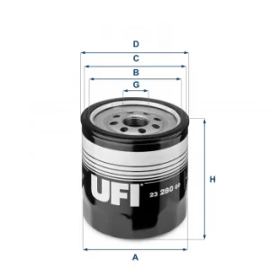 Image of 2328000 UFI Oil Filter Oil Spin-On