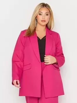 Image of Yours Tailored Blazer Magenta, Pink, Size 24, Women
