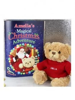 Image of Personalised Magical Christmas Book And Bear Gift Set