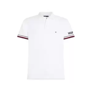 Image of TOMMY HILFIGER Monotype Gs Cuff Slim Polo - White