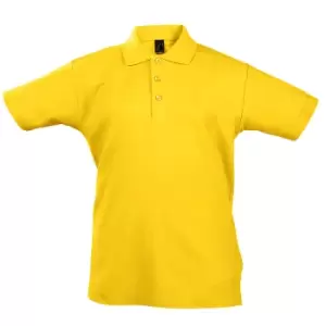 Image of SOLS Kids Unisex Summer II Pique Polo Shirt (10yrs) (Gold)