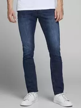 Image of Jack & Jones Glenn Original Slim Fit Jeans - Blue Black, Blue/Black, Size 36, Inside Leg R=32", Men
