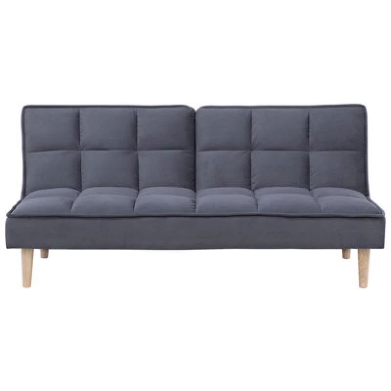 Image of Beliani Sofa Bed 3 Seater Siljan Fabric Dark Grey
