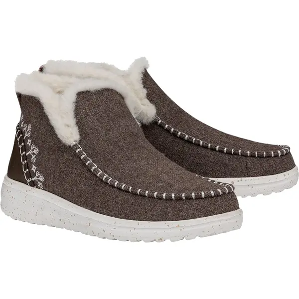 Image of Hey Dude Womens Denny Wool Pull On Ankle Boots - UK 8 Grey female GDE2668WAL8