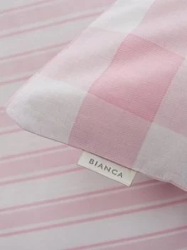 Image of Bianca Cottonsoft Bianca Pink Check Cotton Fitted Sheet