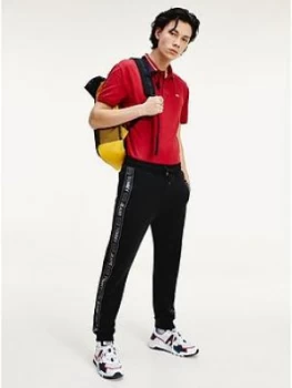 Image of Tommy Jeans Classics Tipped Stretch Polo Shirt - Red