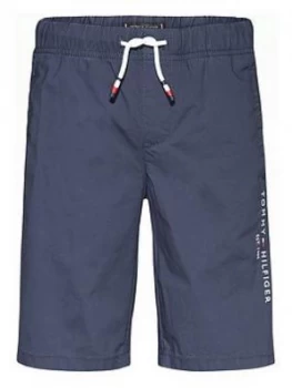 Image of Tommy Hilfiger Boys Stretch Poplin Shorts - Navy