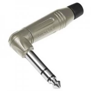 Image of Amphenol ACPS-RN 6.35mm audio jack Plug, right angle Number of pins: 3 Stereo Silver