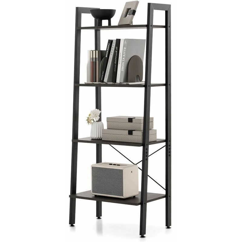 Image of COSTWAY 120CM Sideboard Buffet Cabinet Floor Storage Cabinet w/ 3 Open Shelves White